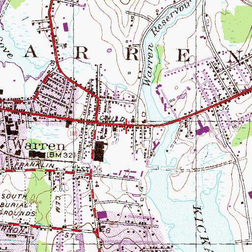 Topographic Map of Child Care Connection of Warren, RI