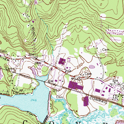 Topographic Map of Coventry Public Library, RI
