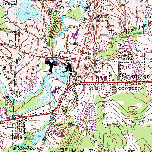 Topographic Map of Crompton Free Library, RI
