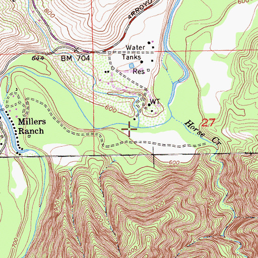 Topographic Map of Piney Creek, CA