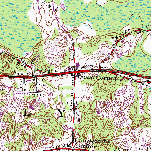 Topographic Map of Dunns Corner Fire Department Station 1, RI