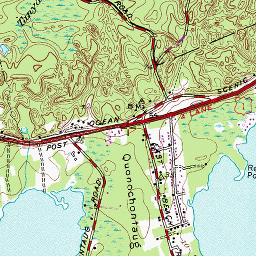 Topographic Map of Dunns Corner Fire Department Station No 2, RI