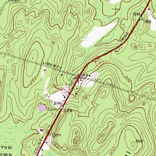 Topographic Map of Exeter Fire Department No 1 Station 4, RI
