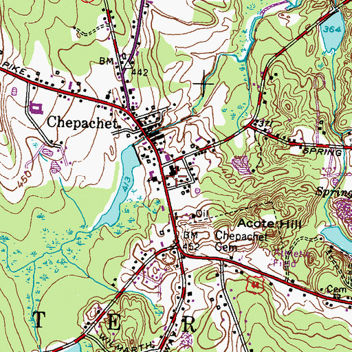 Topographic Map of Glocester Manton Free Public Library, RI
