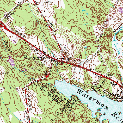Topographic Map of Harmony Fire Department, RI