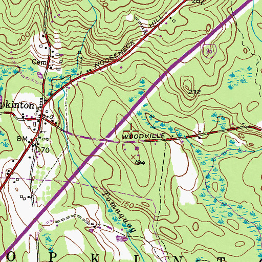Topographic Map of Hopkinton Police Department, RI