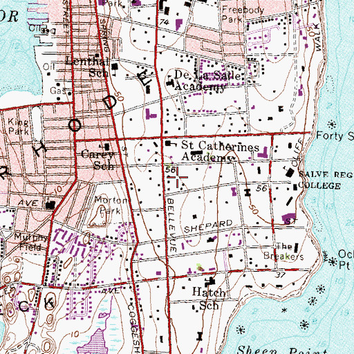 Topographic Map of Kinderart Day Care Center, RI