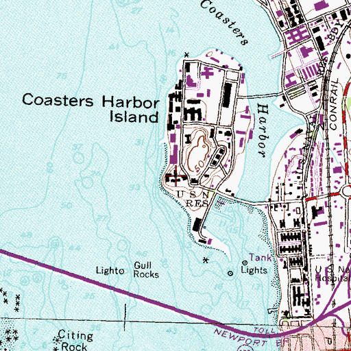 Topographic Map of Luce Hall, RI