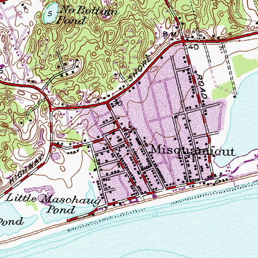 Topographic Map of Misquamicut Fire Department, RI