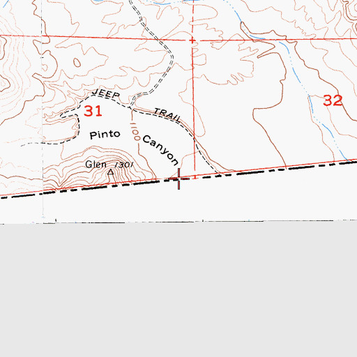Topographic Map of Pinto Canyon, CA