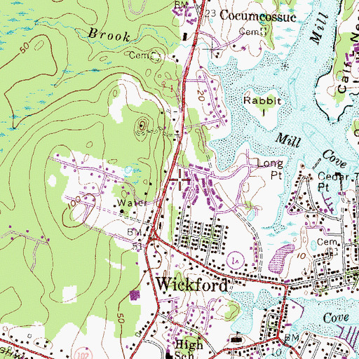 Topographic Map of North Kingstown Fire Department Station 1, RI