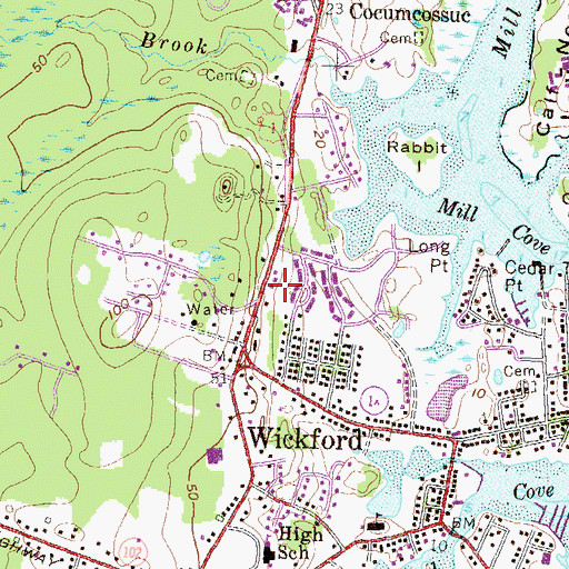 Topographic Map of North Kingstown Police Department, RI