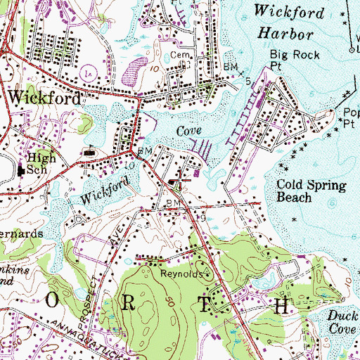 Topographic Map of North Kingstown Town Hall, RI
