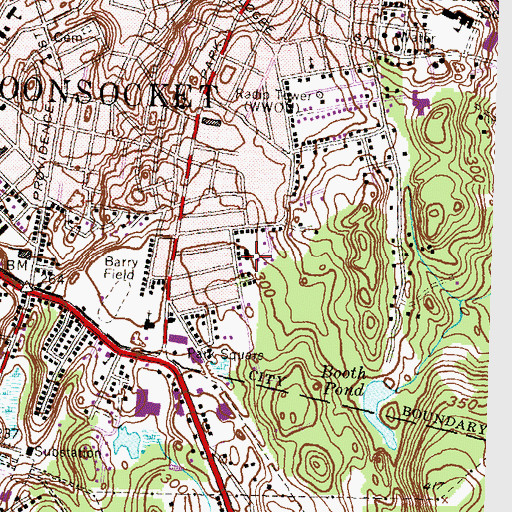Topographic Map of Park Square Childrens Center, RI