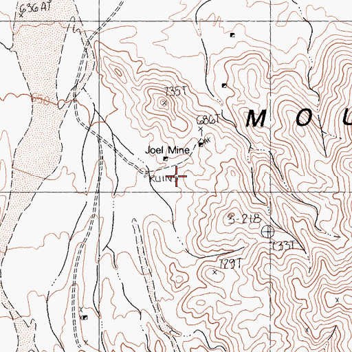 Topographic Map of Pinto Mountains, CA