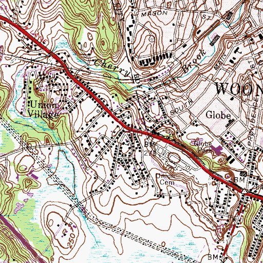 Topographic Map of Peleg Arnold Tavern, RI