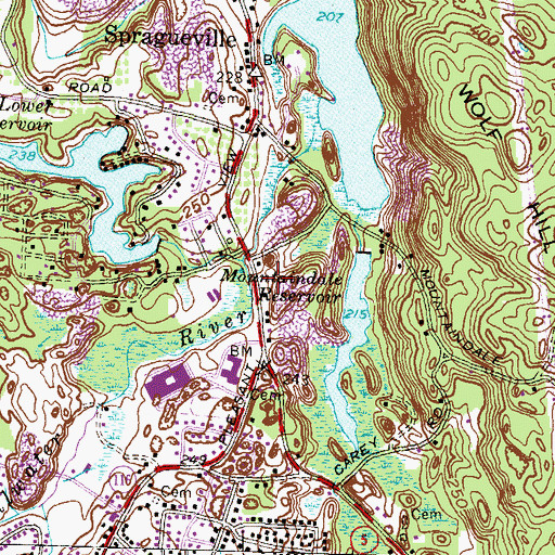 Topographic Map of Pleasant View Day Care Center, RI