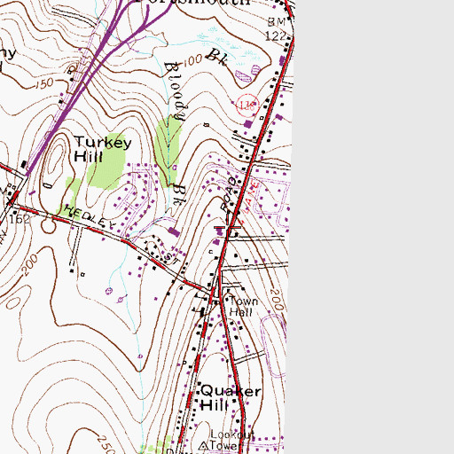 Topographic Map of Portsmouth Fire Department, RI