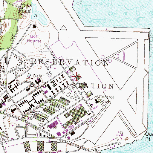 Topographic Map of Quonset State Airport Fire Department, RI