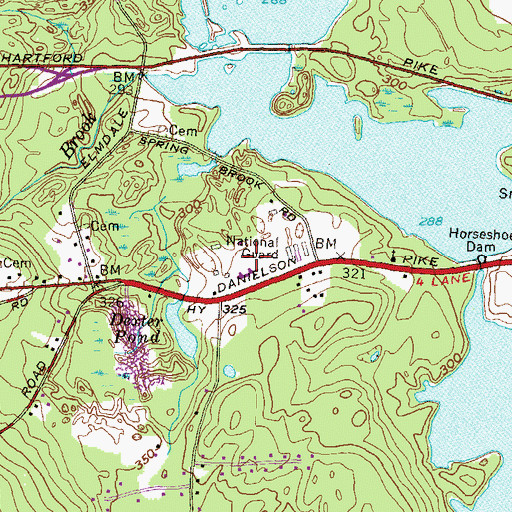 Topographic Map of Rhode Island State Police Department Headquarters, RI