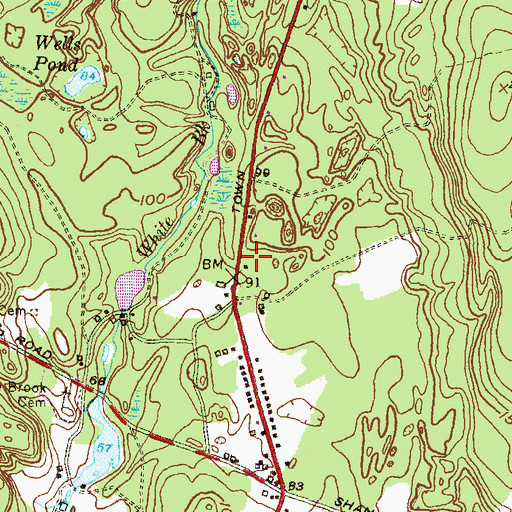 Topographic Map of Richmond - Carolina Fire District Station 1, RI