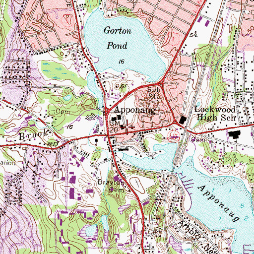 Topographic Map of Warwick City Hall, RI