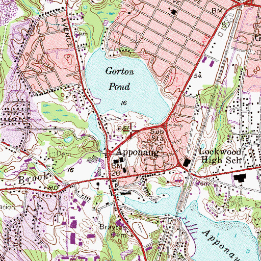 Topographic Map of Warwick Fire Department Station 1, RI