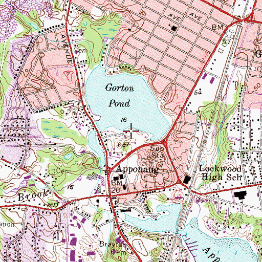 Topographic Map of Warwick Police Department, RI