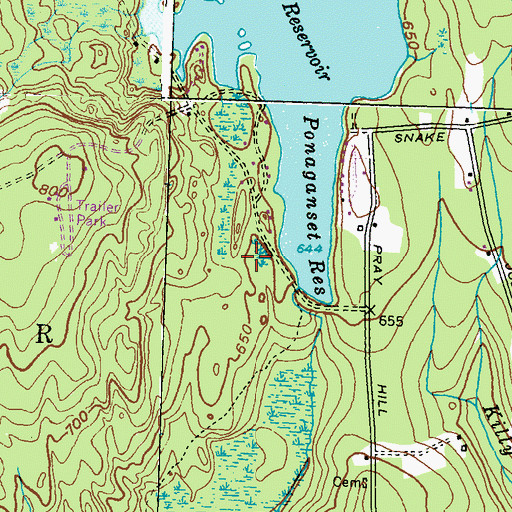 Topographic Map of West Glocester Fire Department Station 2, RI