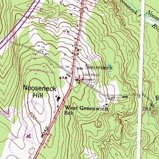 Topographic Map of West Greenwich Fire and Rescue Station 2, RI