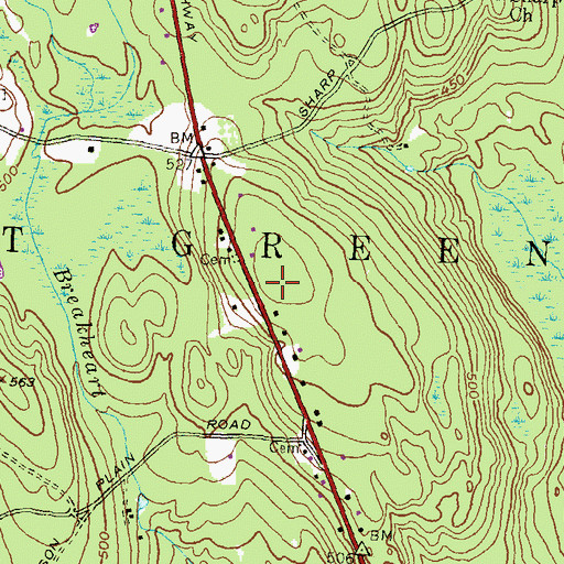 Topographic Map of West Greenwich Police Department, RI