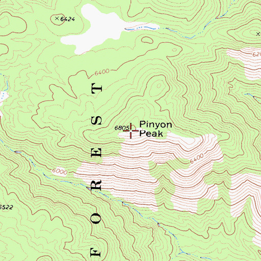 Topographic Map of Pinyon Peak, CA