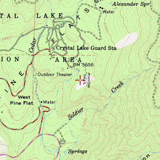 Topographic Map of Pinyon Trail, CA