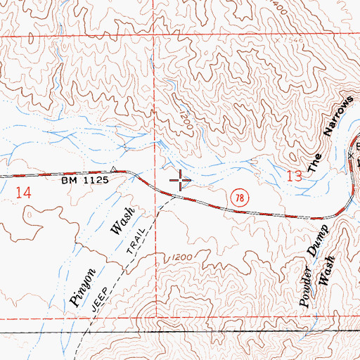 Topographic Map of Pinyon Wash, CA