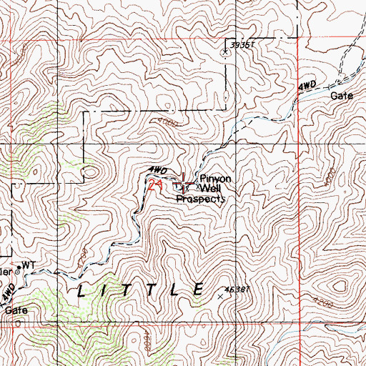 Topographic Map of Pinyon Well, CA