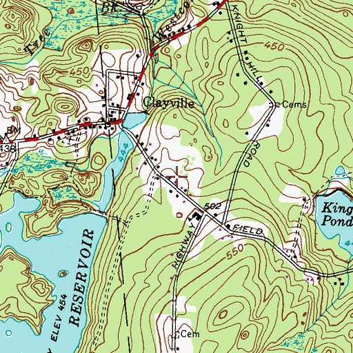Topographic Map of Clayville Post Office, RI