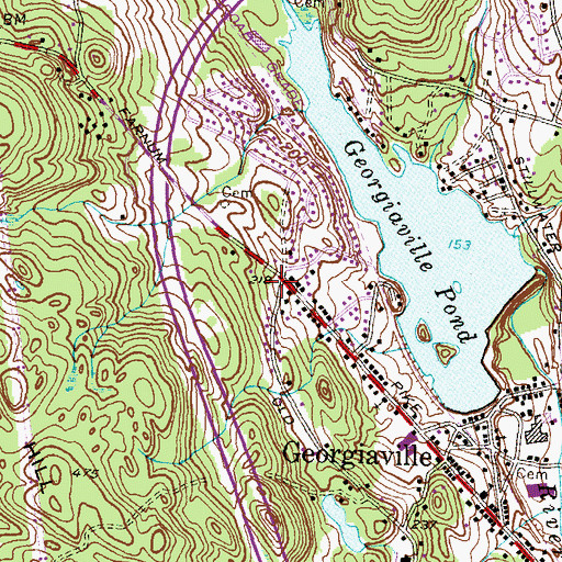 Topographic Map of Smithfield Post Office, RI