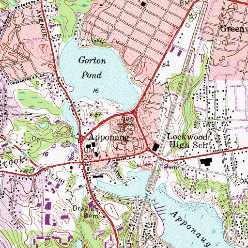 Topographic Map of Apponaug Christian Academy, RI