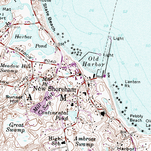 Topographic Map of Block Island Early Learning Center, RI