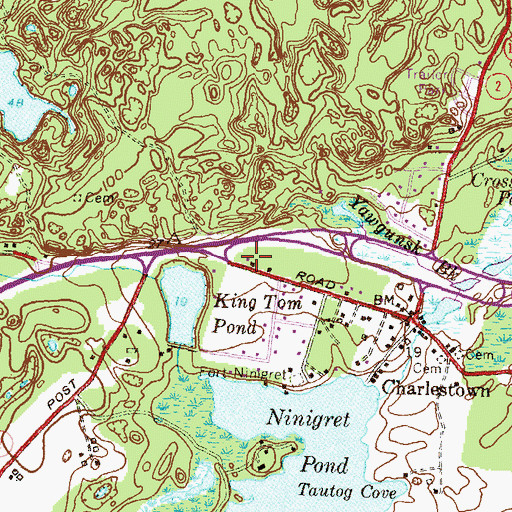 Topographic Map of District Schoolhouse Number 2 (historical), RI