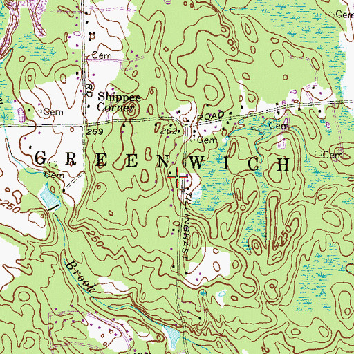 Topographic Map of East Greenwich Preschool, RI