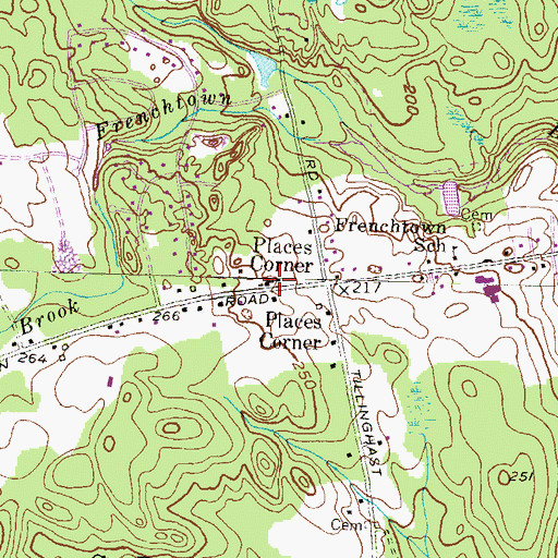 Topographic Map of Frenchtown School for Young Children, RI