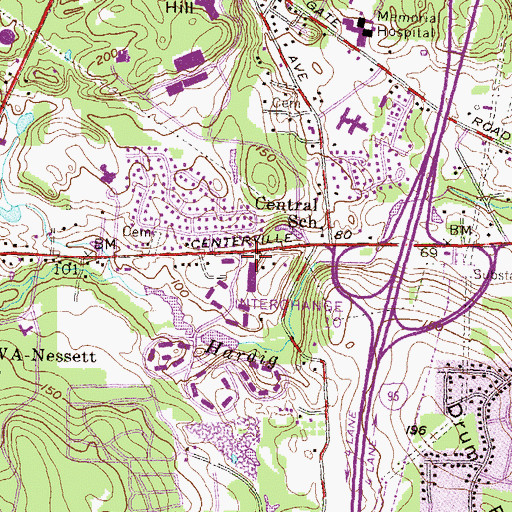 Topographic Map of Jack and Jill on the Hill Preschool, RI