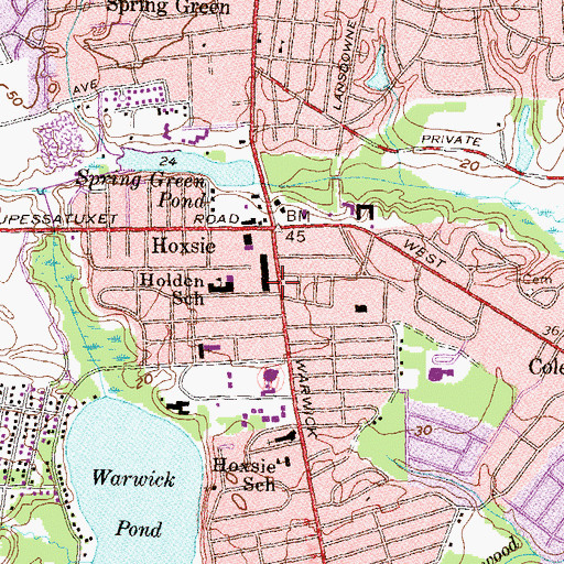 Topographic Map of Liddle Tots Preschool, RI