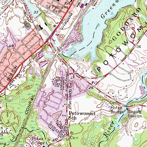 Topographic Map of Little Red Hen Preschool and Kindergarten, RI