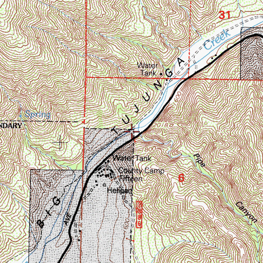 Topographic Map of Pipe Canyon, CA