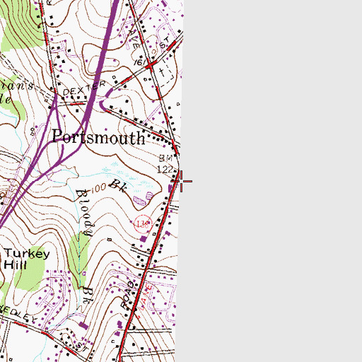 Topographic Map of Portsmouth Nursery School, RI