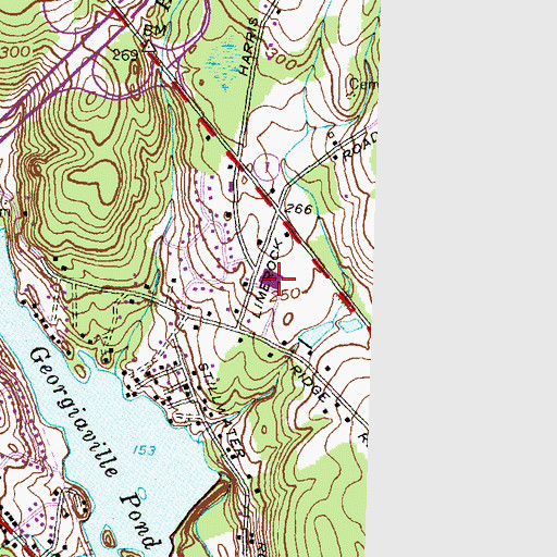 Topographic Map of Raymond C LaPerche School, RI