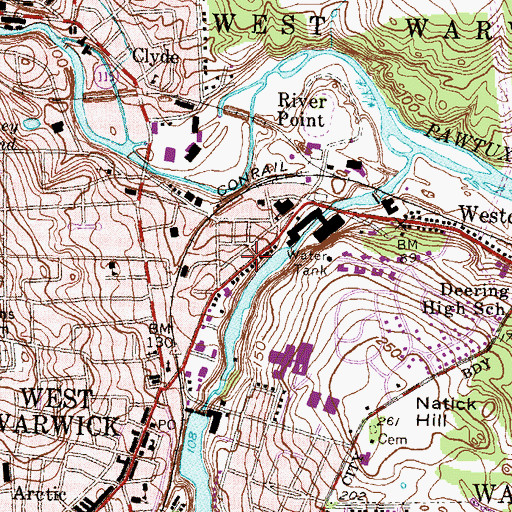 Topographic Map of Riverpoint Kindergarten and Nursery School, RI