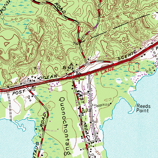 Topographic Map of Saint Andrew Preschool, RI